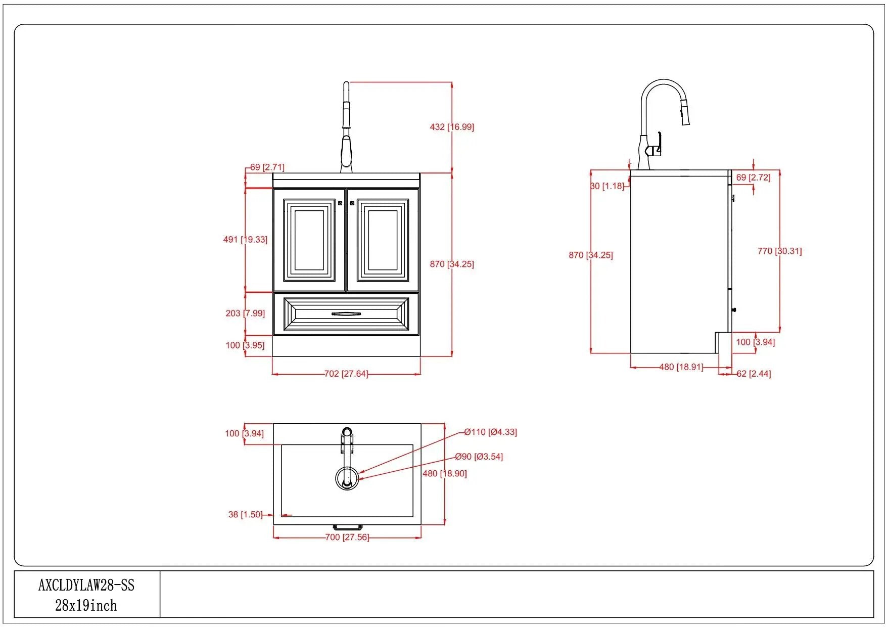 Lawrence - Laundry Cabinet With Faucet And Stainless Steel Sink by HouseOfZazla