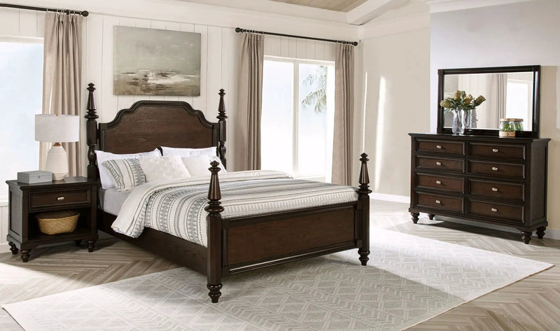 Andover 4-piece Eastern King Bedroom Set Dark Oak by Unique Piece Furniture