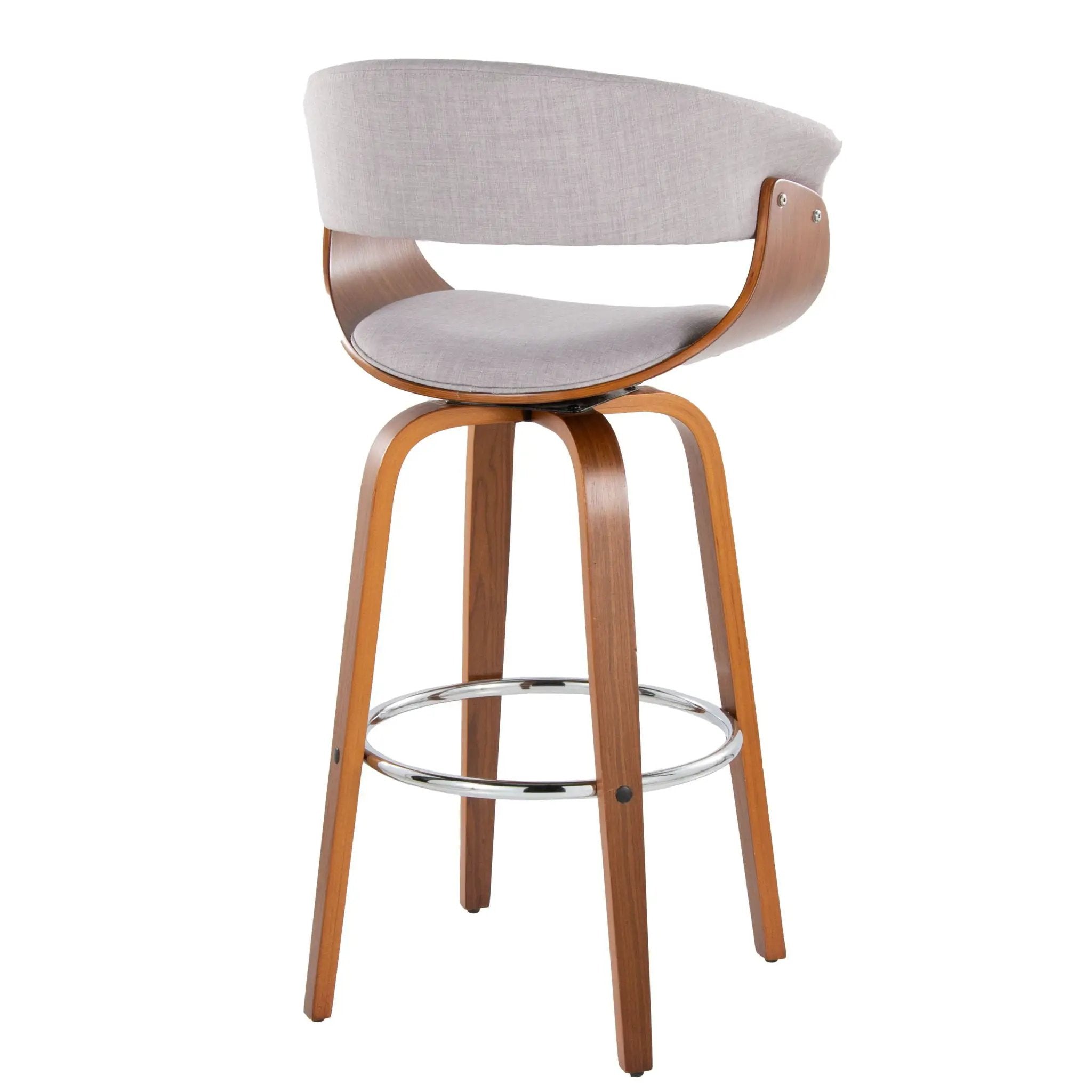 Vintage Mod - Mid Century Modern Fixed Height Barstool With Swivel With Round Footrest (Set of 2) by Unique Piece Furniture