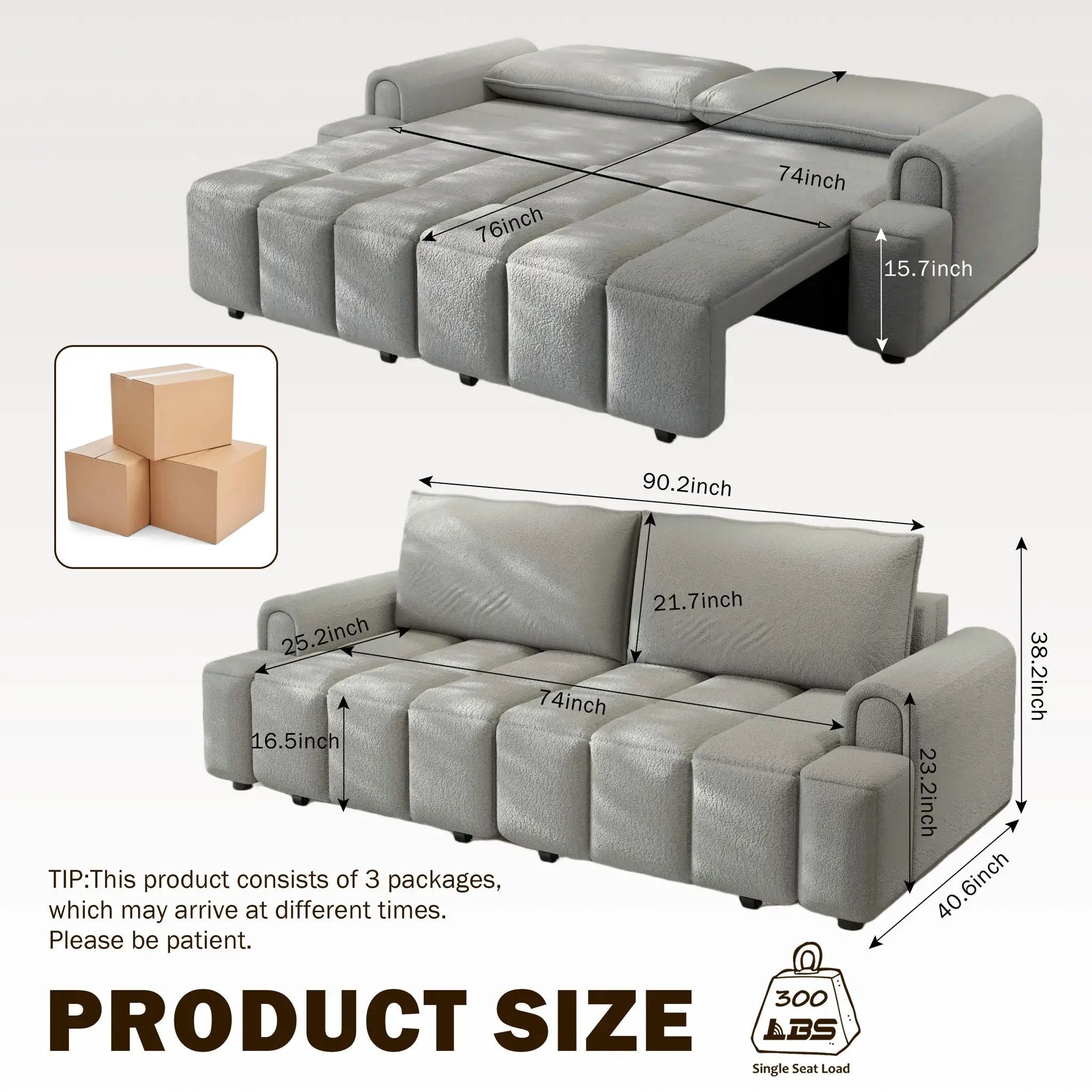 4 Seater Modern Couch With Seats Storage by HouseOfZazla