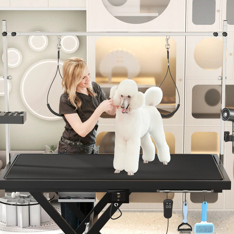 Super Deluxe Electric Pet Grooming Table, Height Adjustable by HouseOfZazla