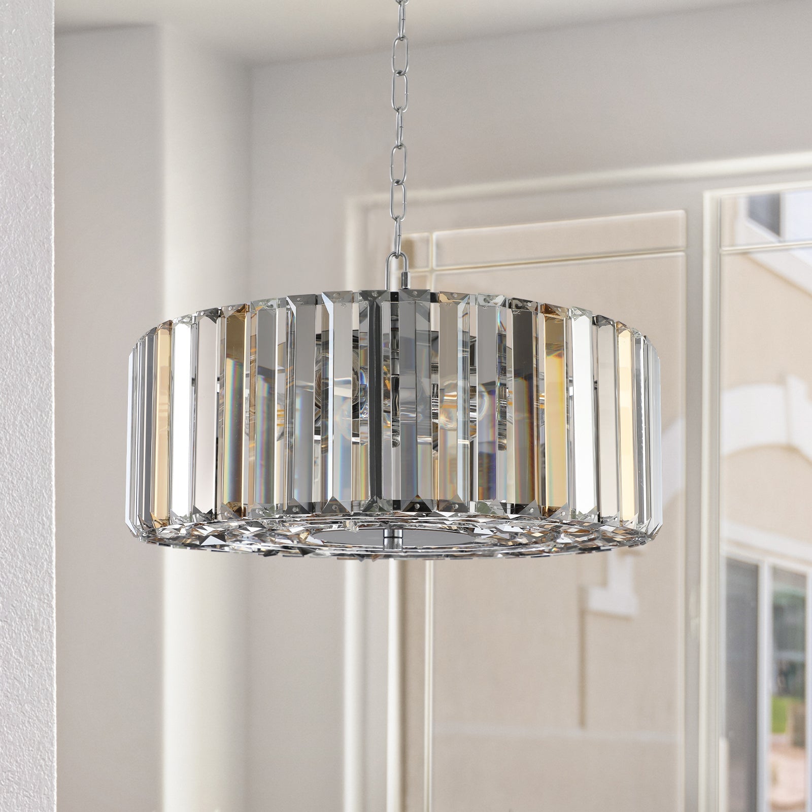 17' Chrome Crystal Pendant Chandelier by HouseOfZazla