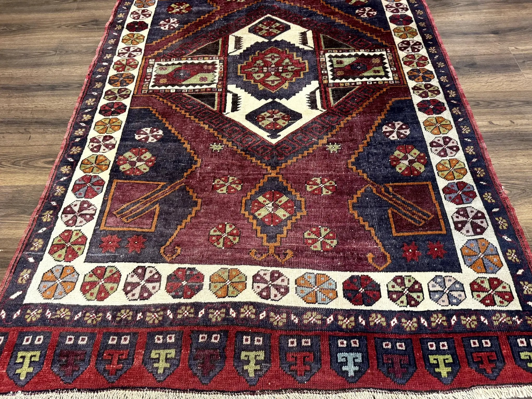 Turkish Kazak Rug 5x7, Geometric by Jewel Rugs