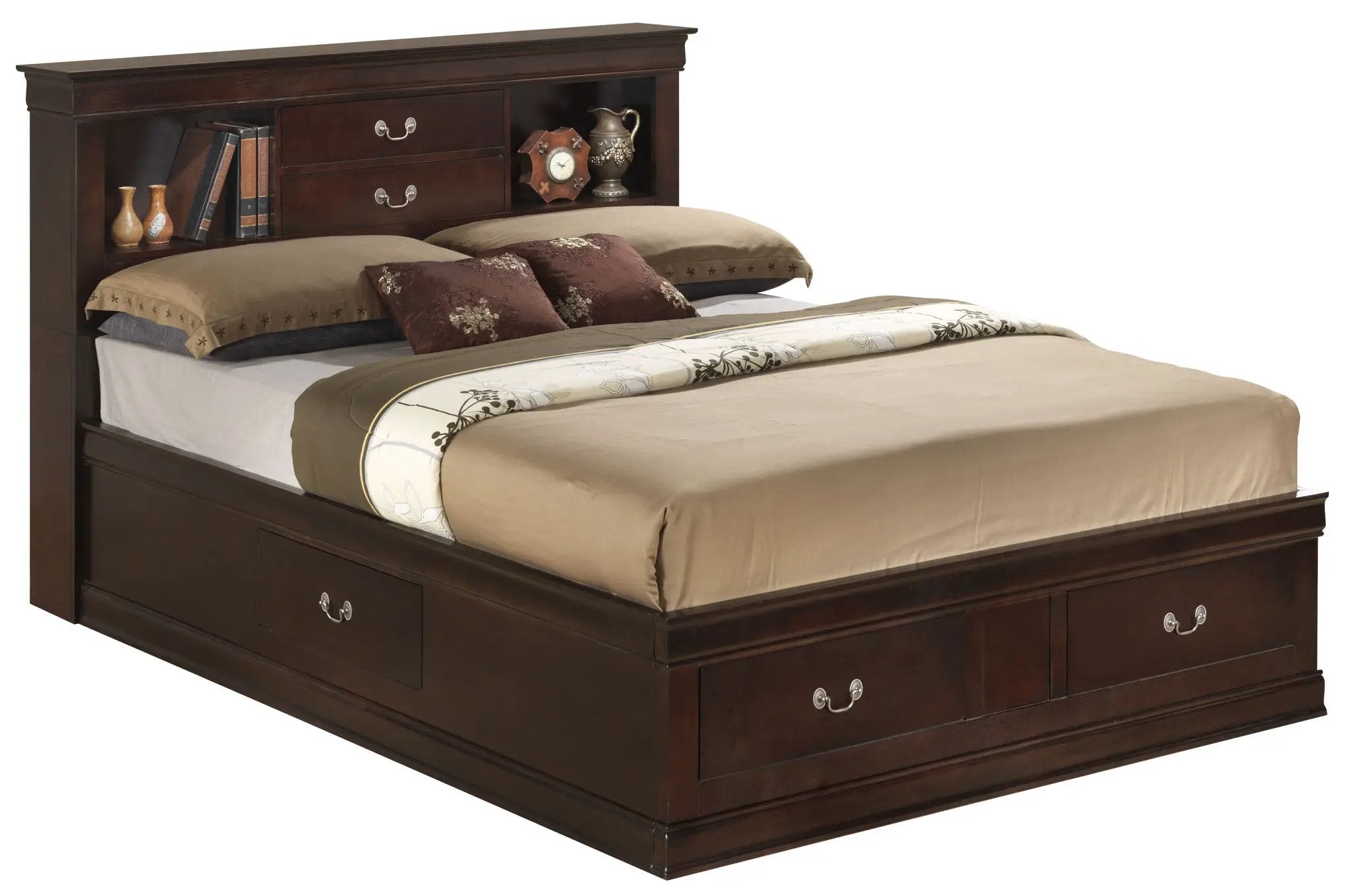 Louis Phillipe - Bookcase Storage Bed by Unique Piece Furniture