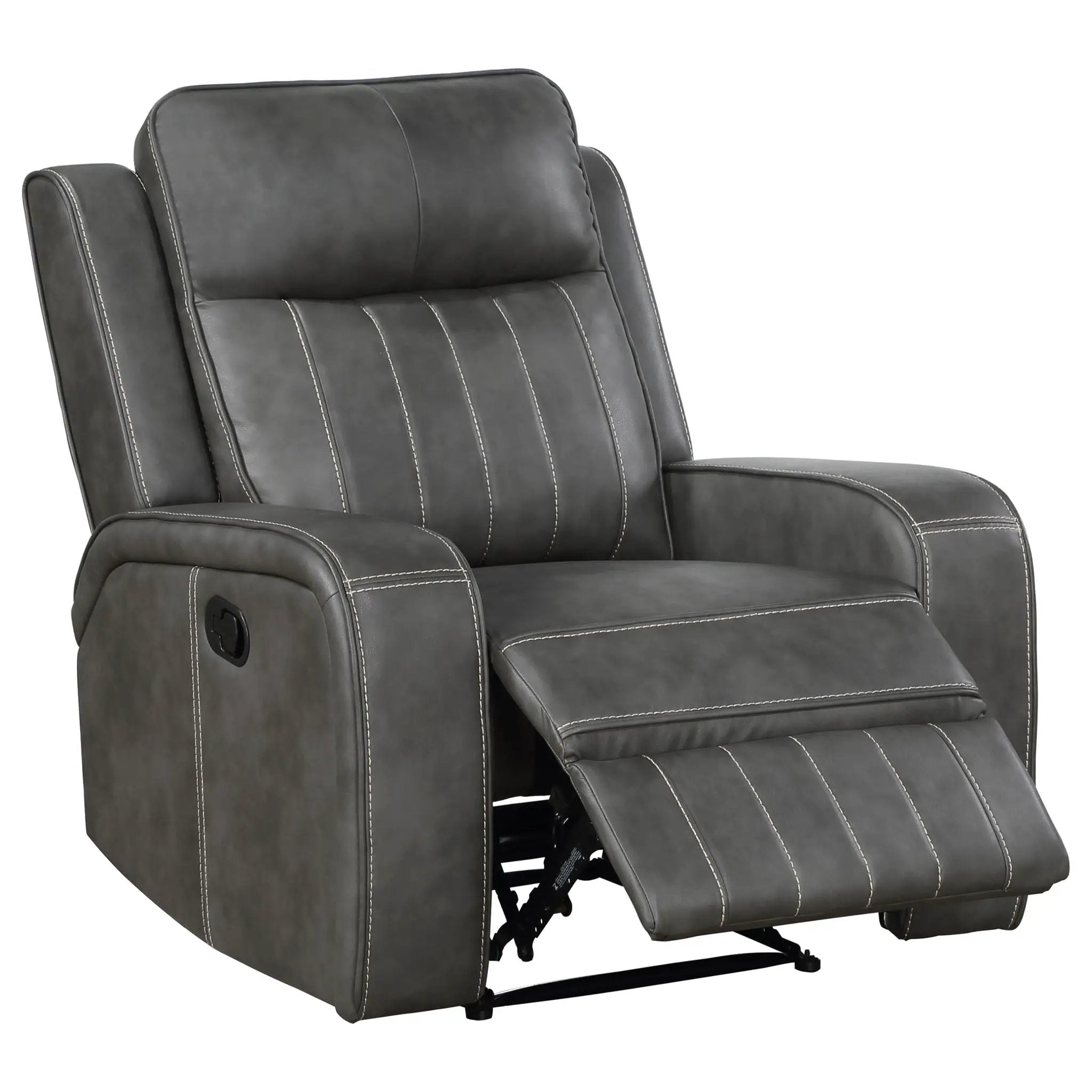 Forrest - Recliner Chair With Tufted Upholstery - Gray by HouseOfZazla