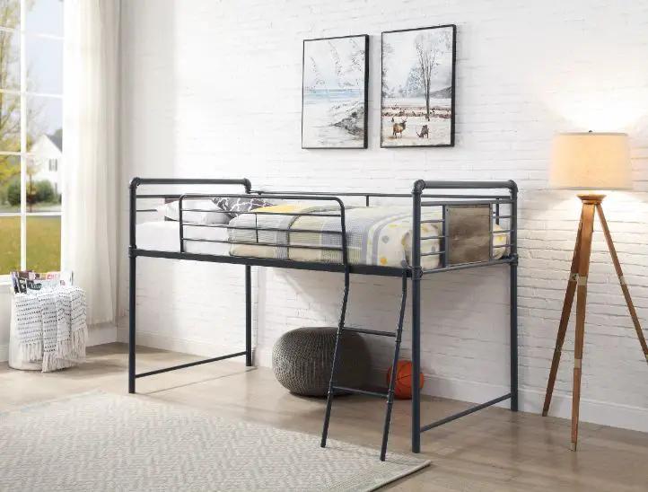 Cordelia - Twin Loft Bed With Slide - Antique Oak, Sandy Black & Dark Bronze Hand-Brushed by Unique Piece Furniture