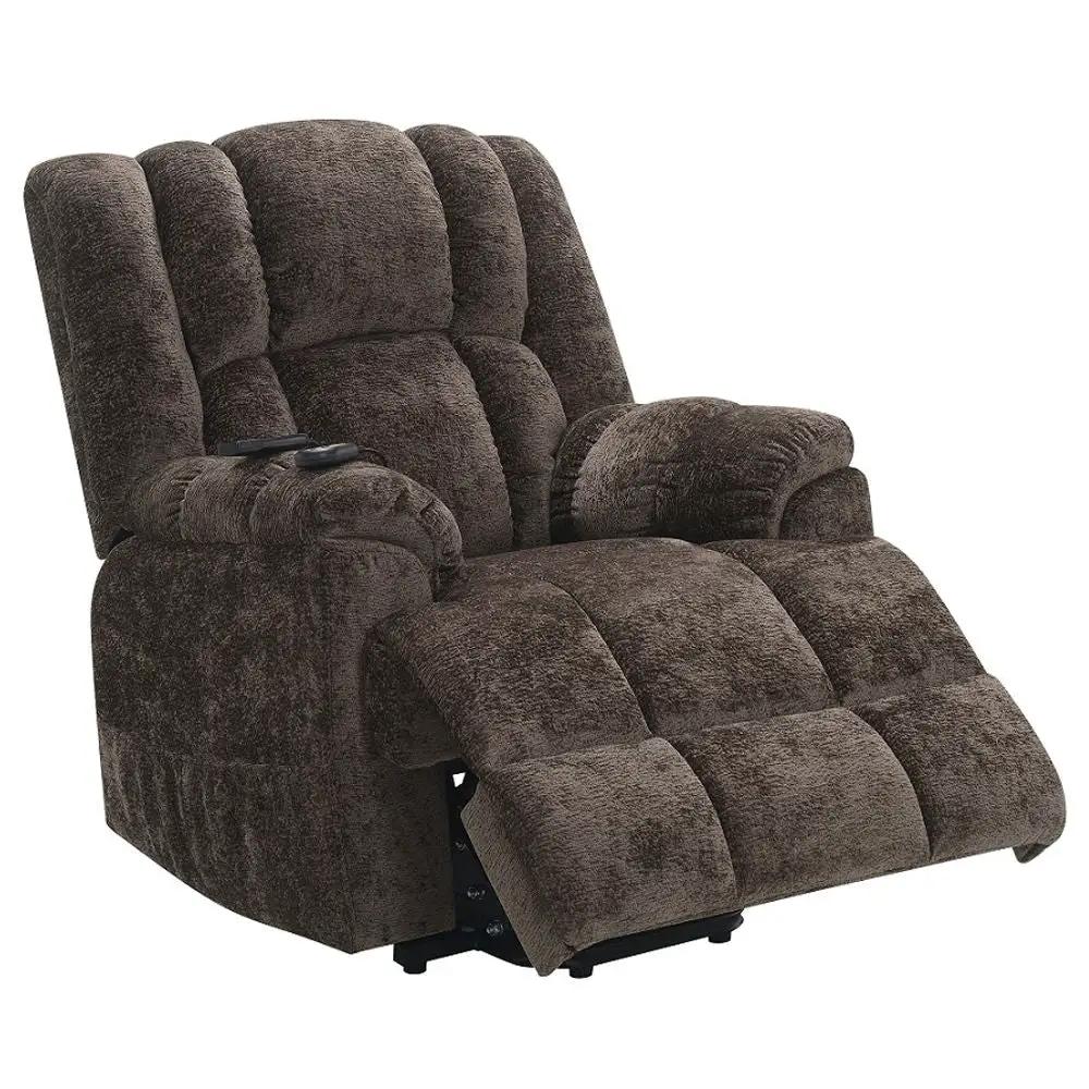 Pacay - Power Recliner With Lift, Heating & Massage - Brown Chenille by Unique Piece Furniture