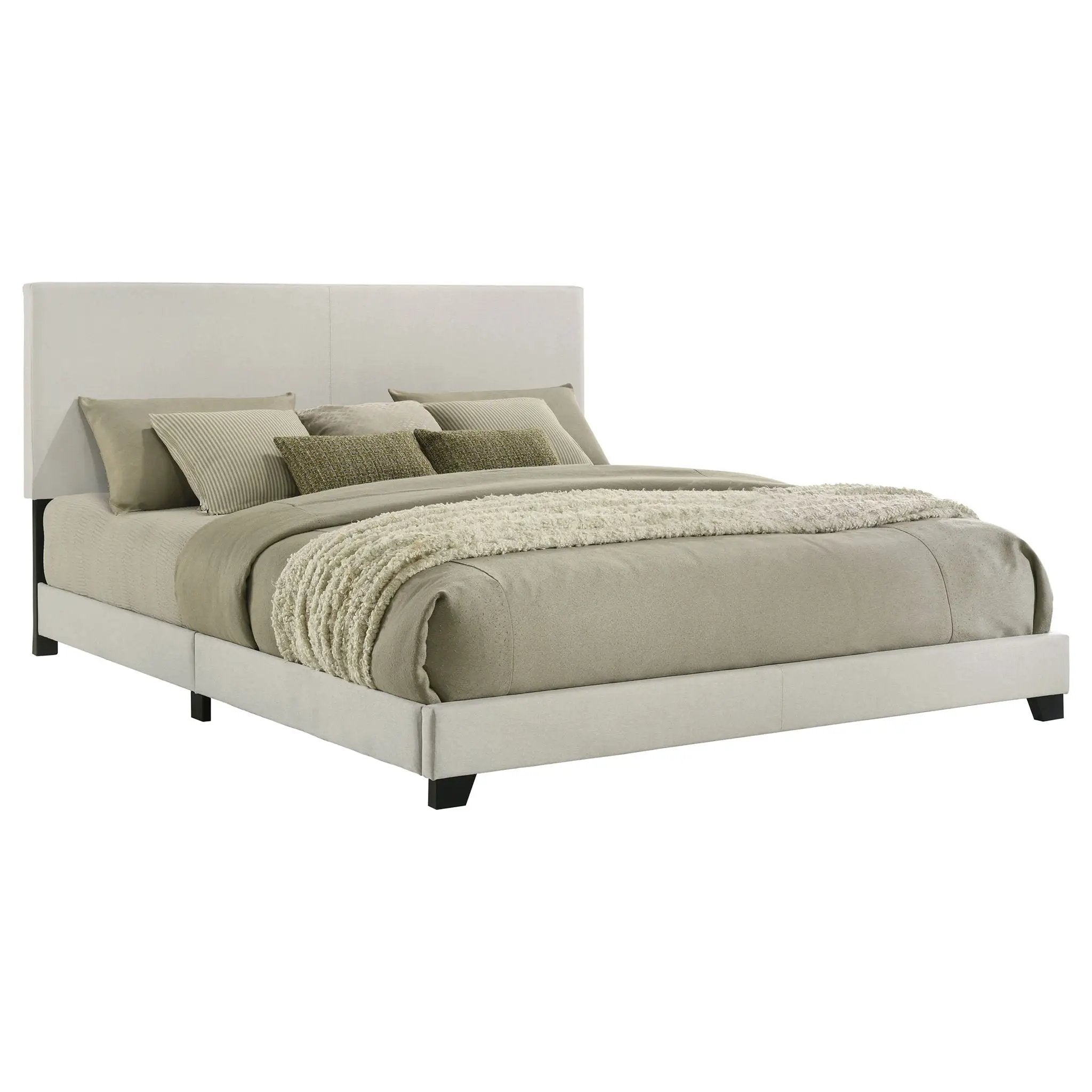 Dorian Fabric Upholstered California King Panel Bed Cream by Unique Piece Furniture