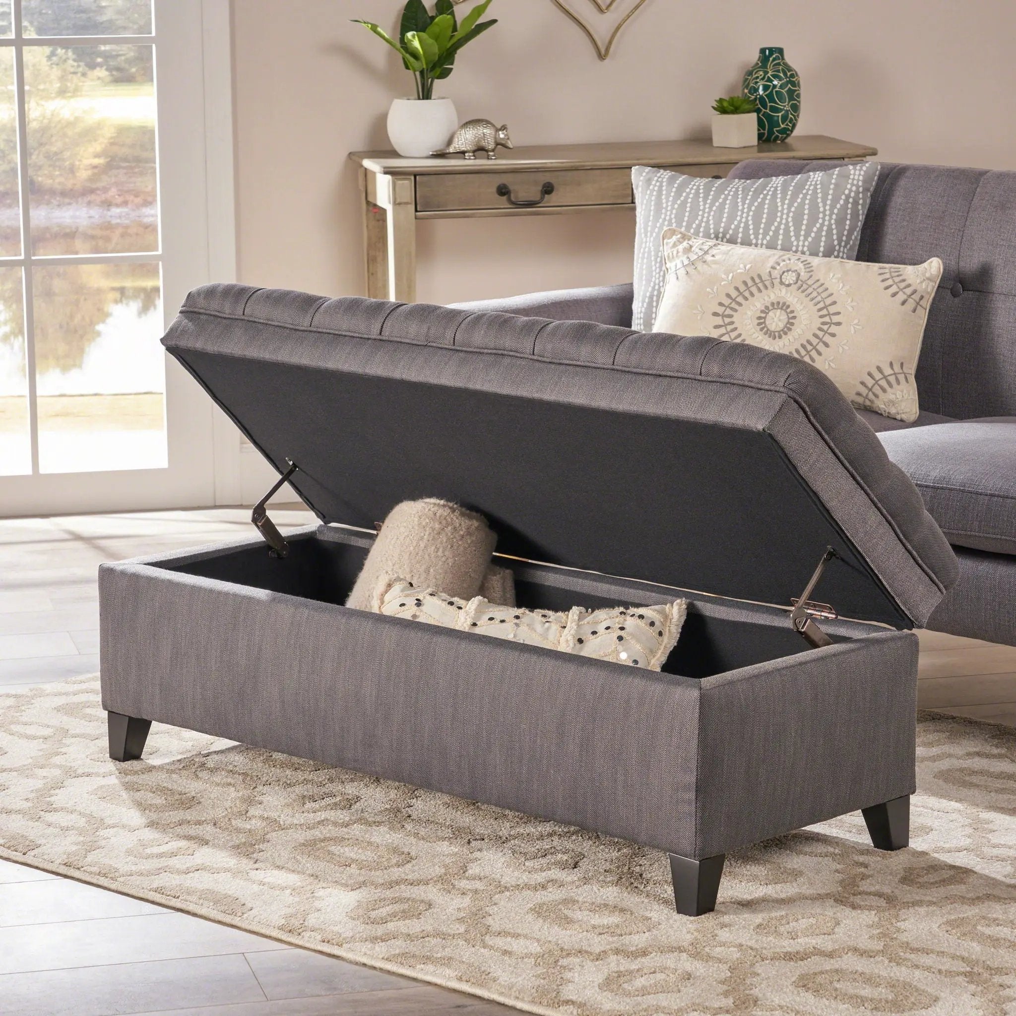 Juliana Storage Ottoman With Birch Legs by HouseOfZazla