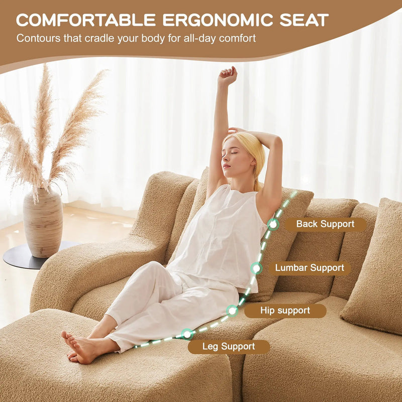 Soft Teddy Fabric Boneless Sofa by HouseOfZazla