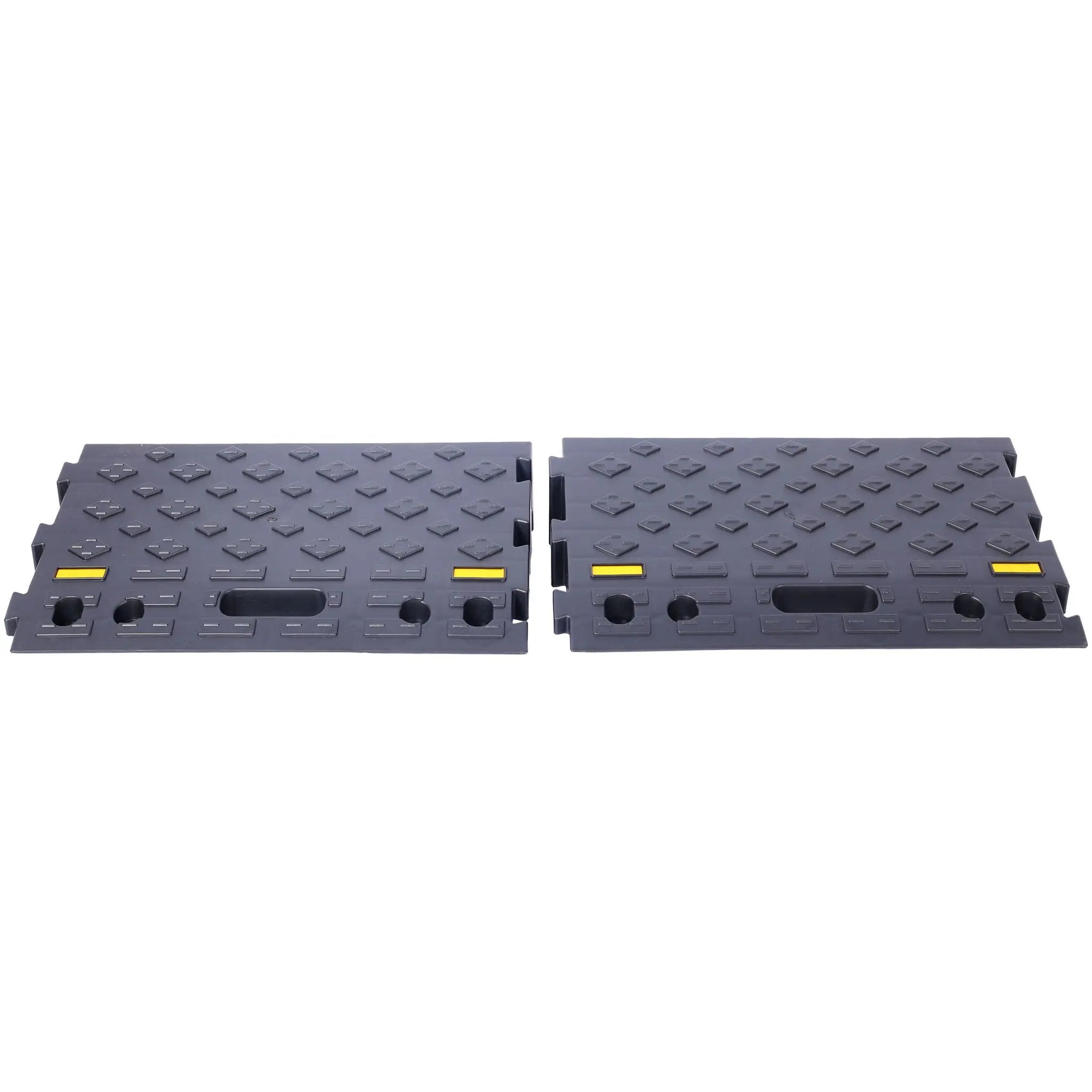 Heavy Duty Plastic 4" High Portable Automotive Curb Ramp For Cars & Wheelchairs Interlocking Design - Black by HouseOfZazla