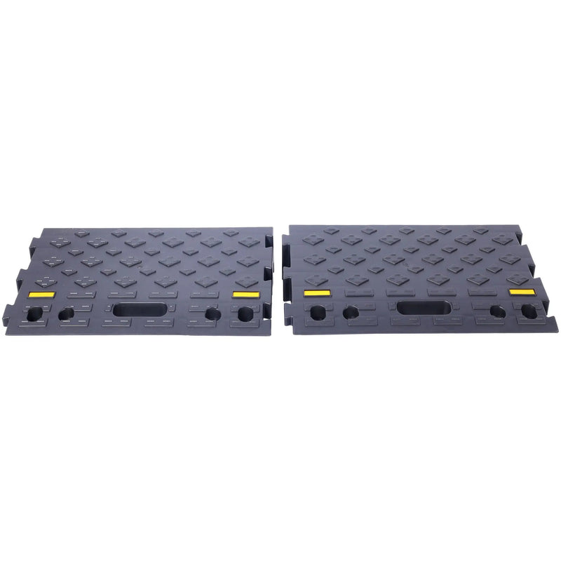 Heavy Duty Plastic 4" High Portable Automotive Curb Ramp For Cars & Wheelchairs Interlocking Design - Black by HouseOfZazla