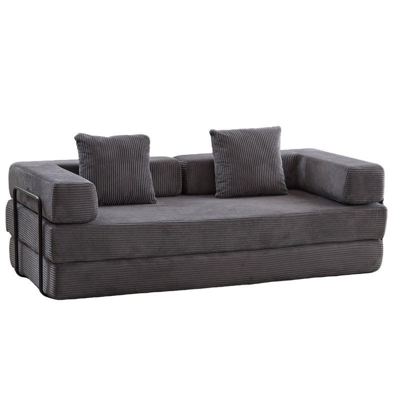 Floor Couch, Convertible Floor Sofa Bed With Pillow Back Support Armrest by HouseOfZazla
