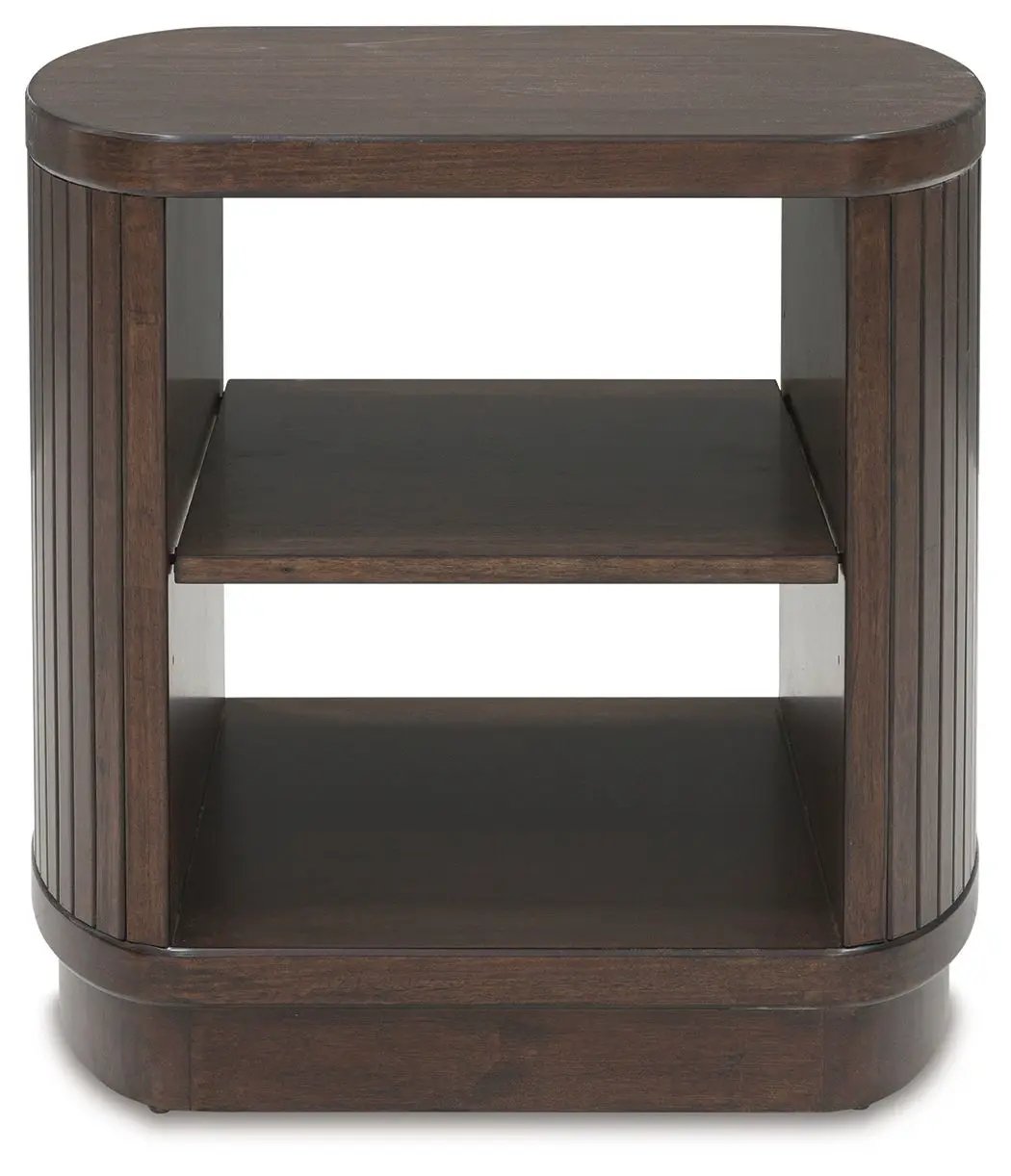 Korestone - Square End Table - Dark Brown by Unique Piece Furniture