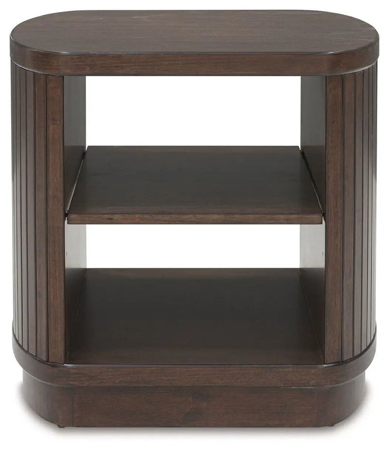 Korestone - Square End Table - Dark Brown by Unique Piece Furniture