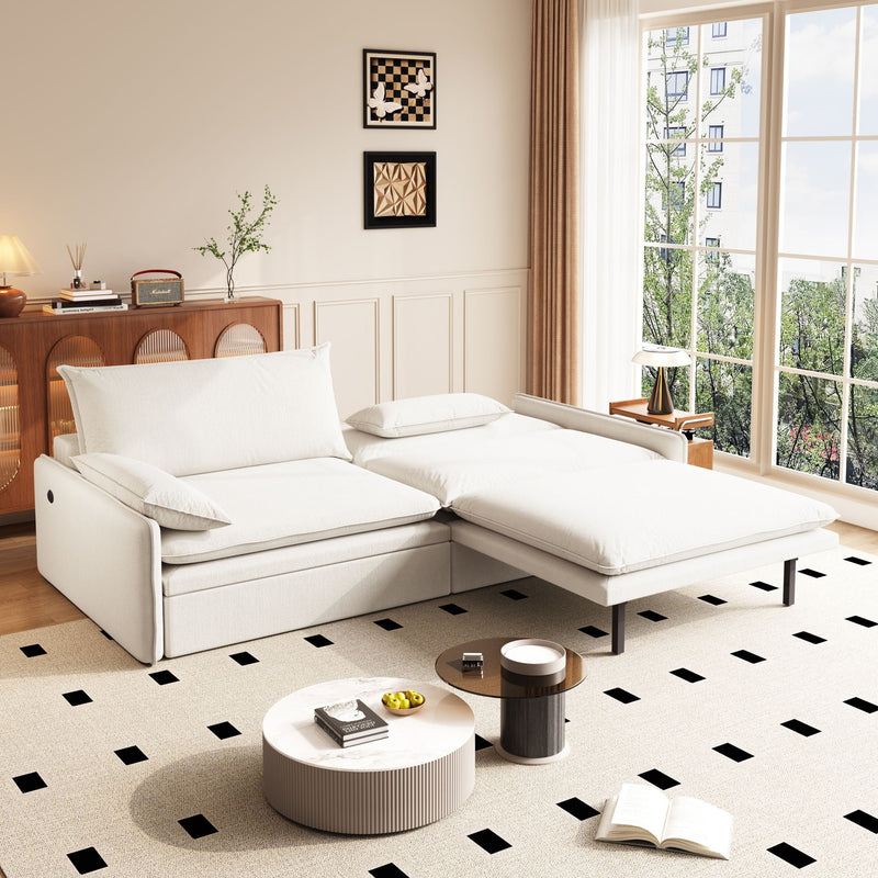 4 Seat Convertible Sleeper Sofa Bed, Modern With Storage by HouseOfZazla
