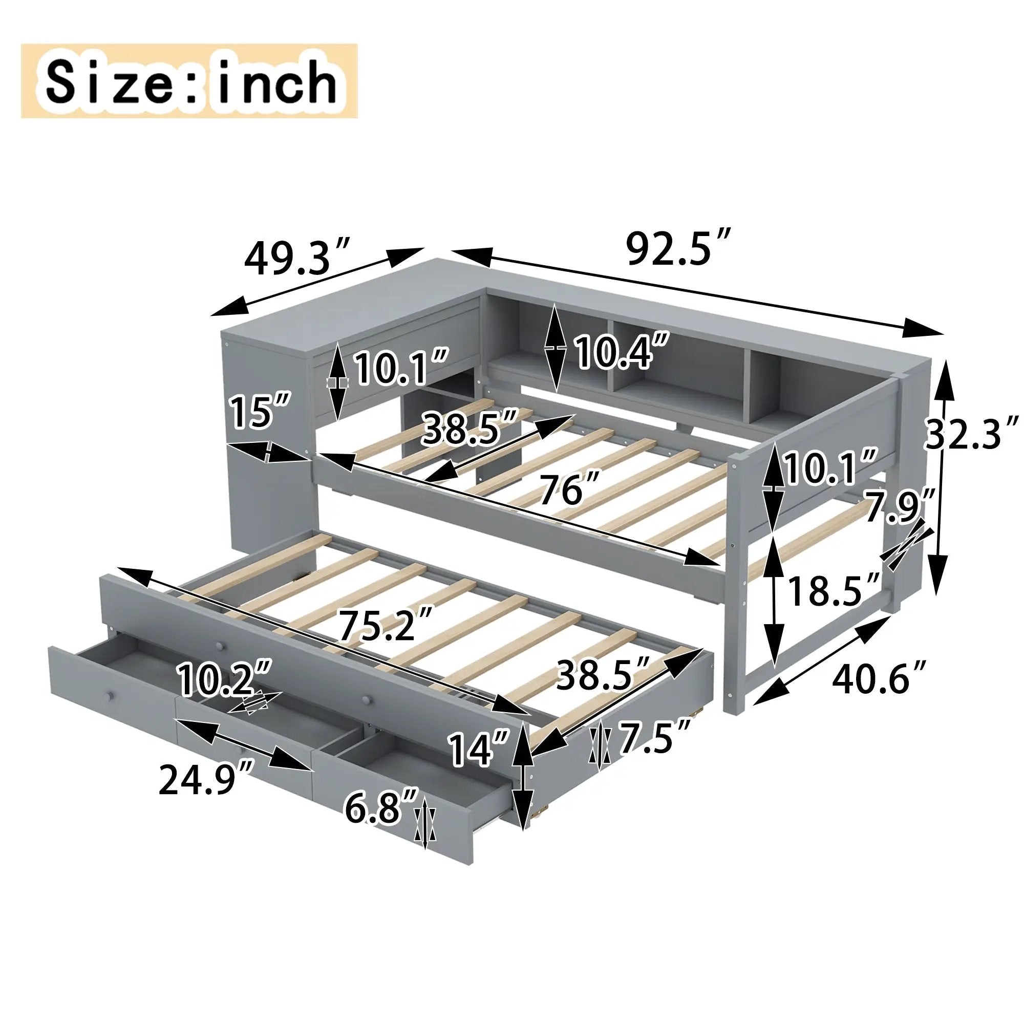 Twin Size Daybed with Trundle and Storage by HouseOfZazla