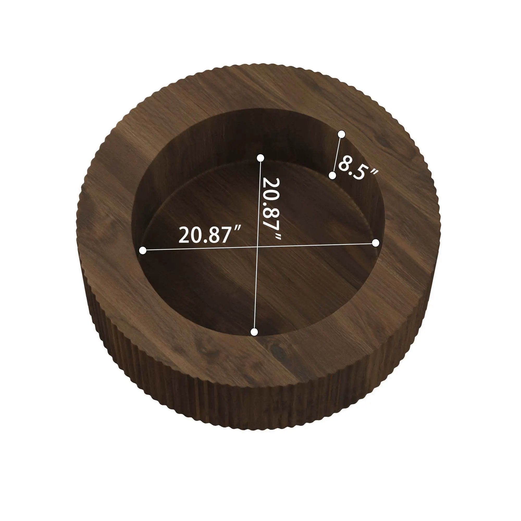 Modern Circular Coffee Table With Stripe Design And Storage Space