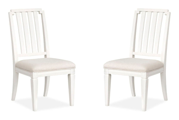 Willowbrook - Upholstered Side Chair With Wood Slat Back (Set of 2) - Egg Shell White