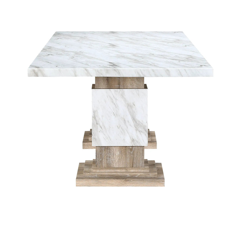 Stacey - Dining Table With Pedestal Base - Beige by HouseOfZazla