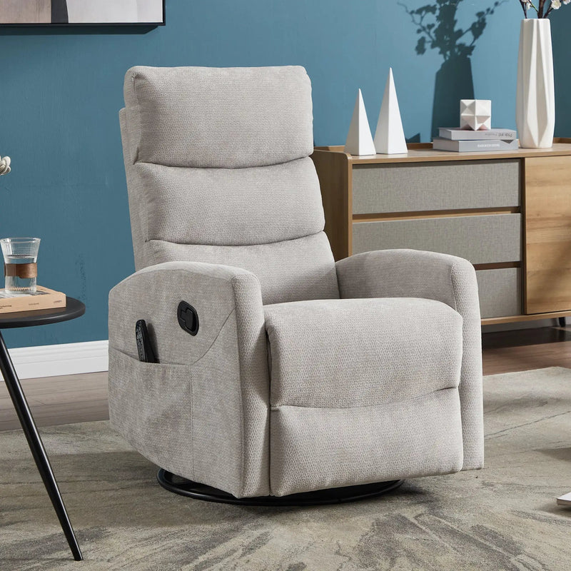 Heat Massage Manual Recliner Chair with Rocker and Swivel by HouseOfZazla