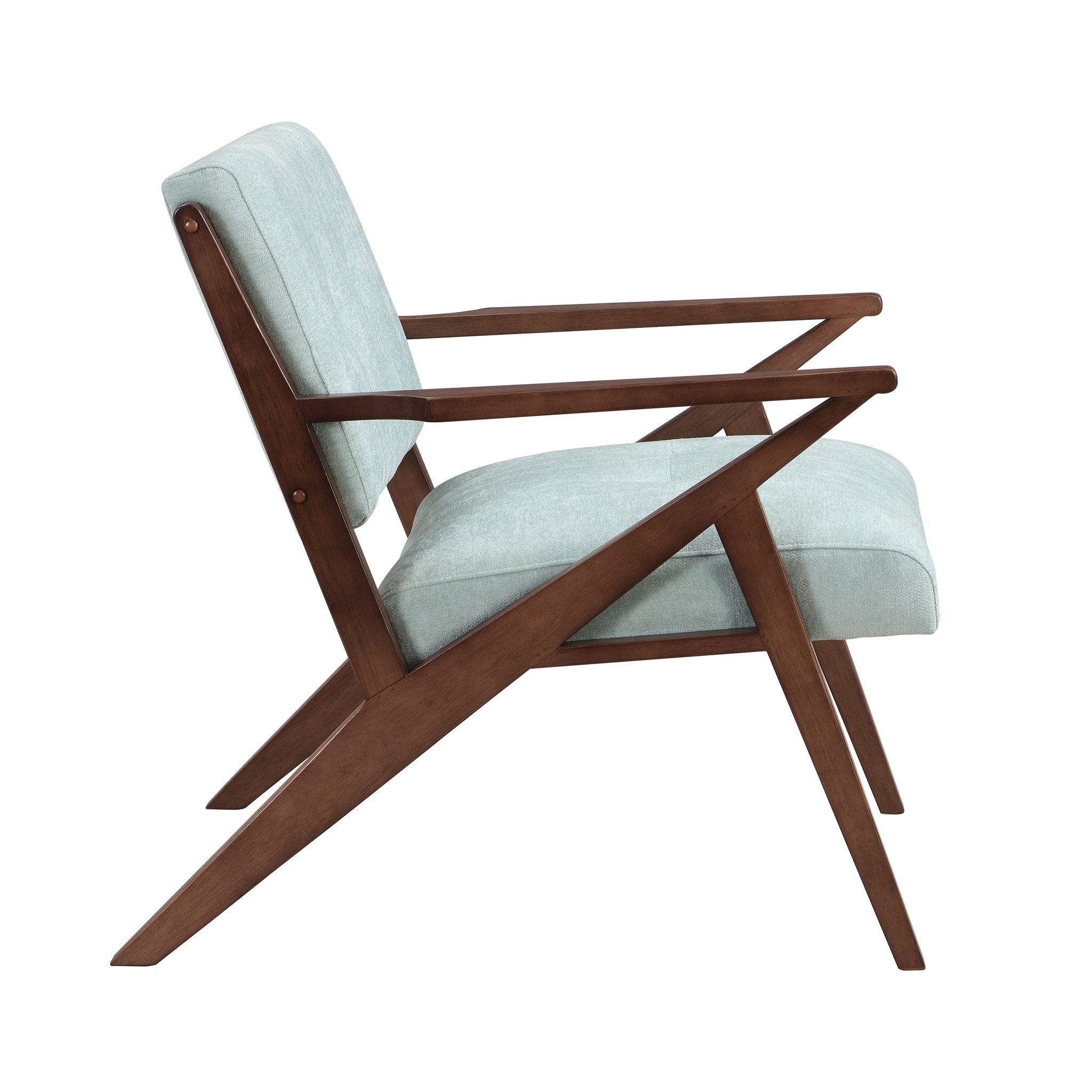 Modern Accent Chair With Plush Cushions, Angled Arm Design - Green by HouseOfZazla