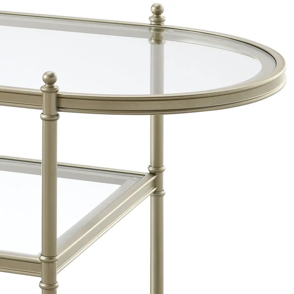 Zaba - TV Stand - Glass Top & Champagne by Unique Piece Furniture
