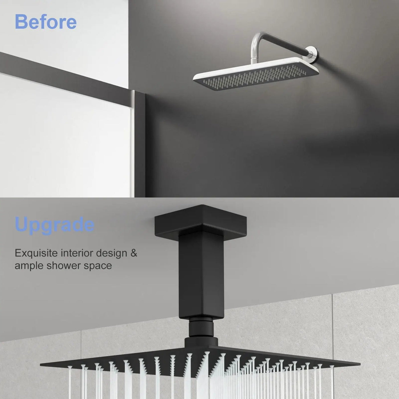 Ceiling Mounted Shower Arm With Flange Stainless Steel by HouseOfZazla
