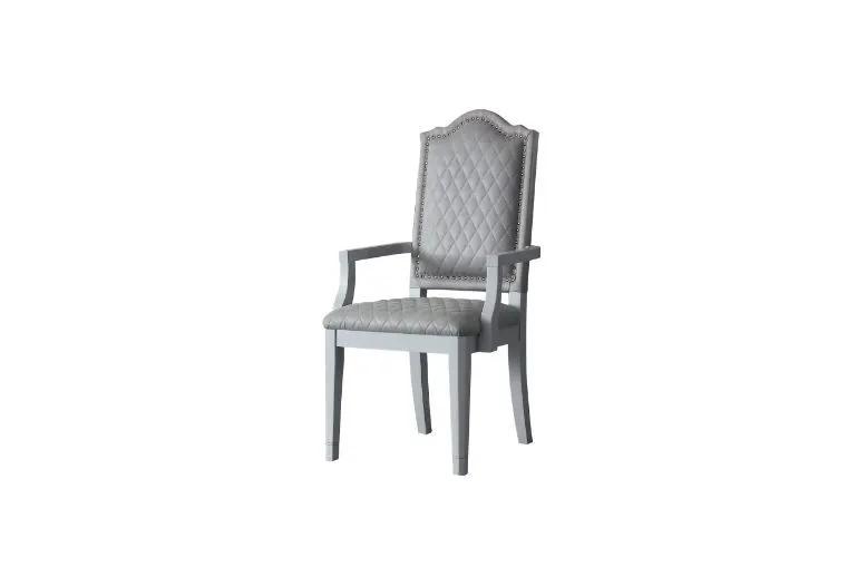 House Marchese - Arm Chair (Set of 2) - Two Tone Gray Fabric & Pearl Gray by Unique Piece Furniture