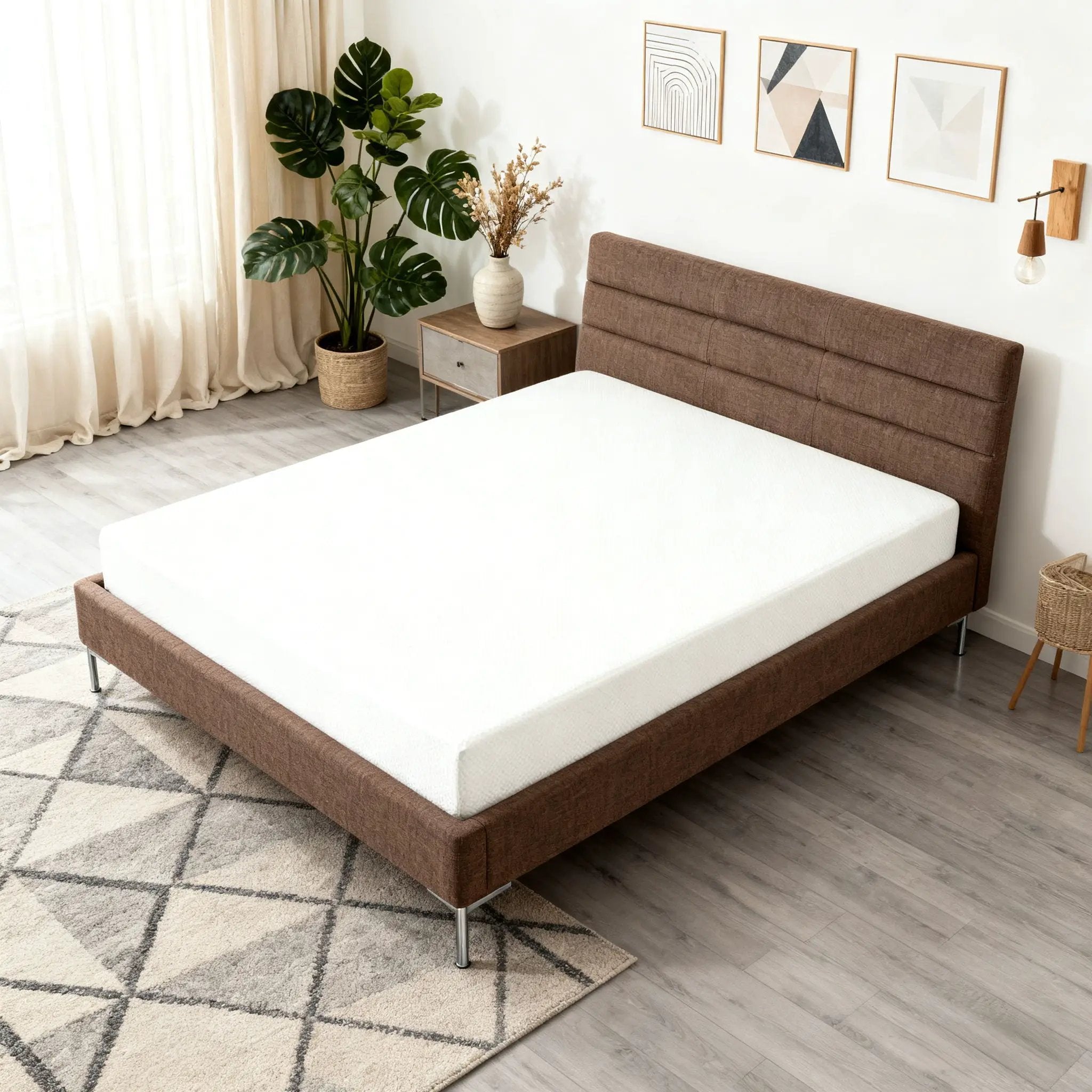 8" Twin Green Tea Memory Foam Mattress In Box - White by HouseOfZazla