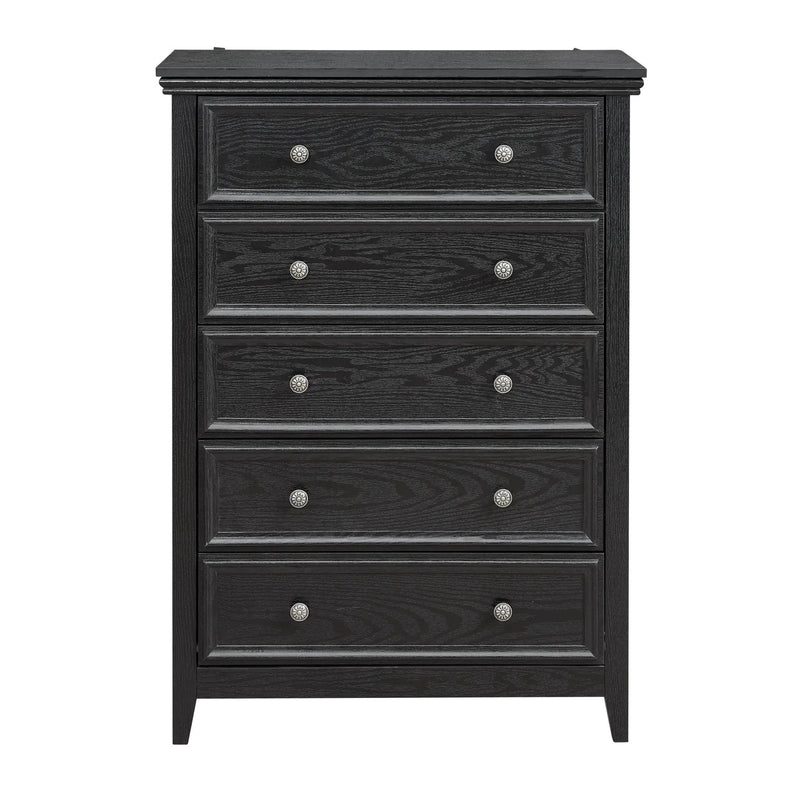 Modern 5-Drawer Black Dresser for Living Room Storage by HouseOfZazla
