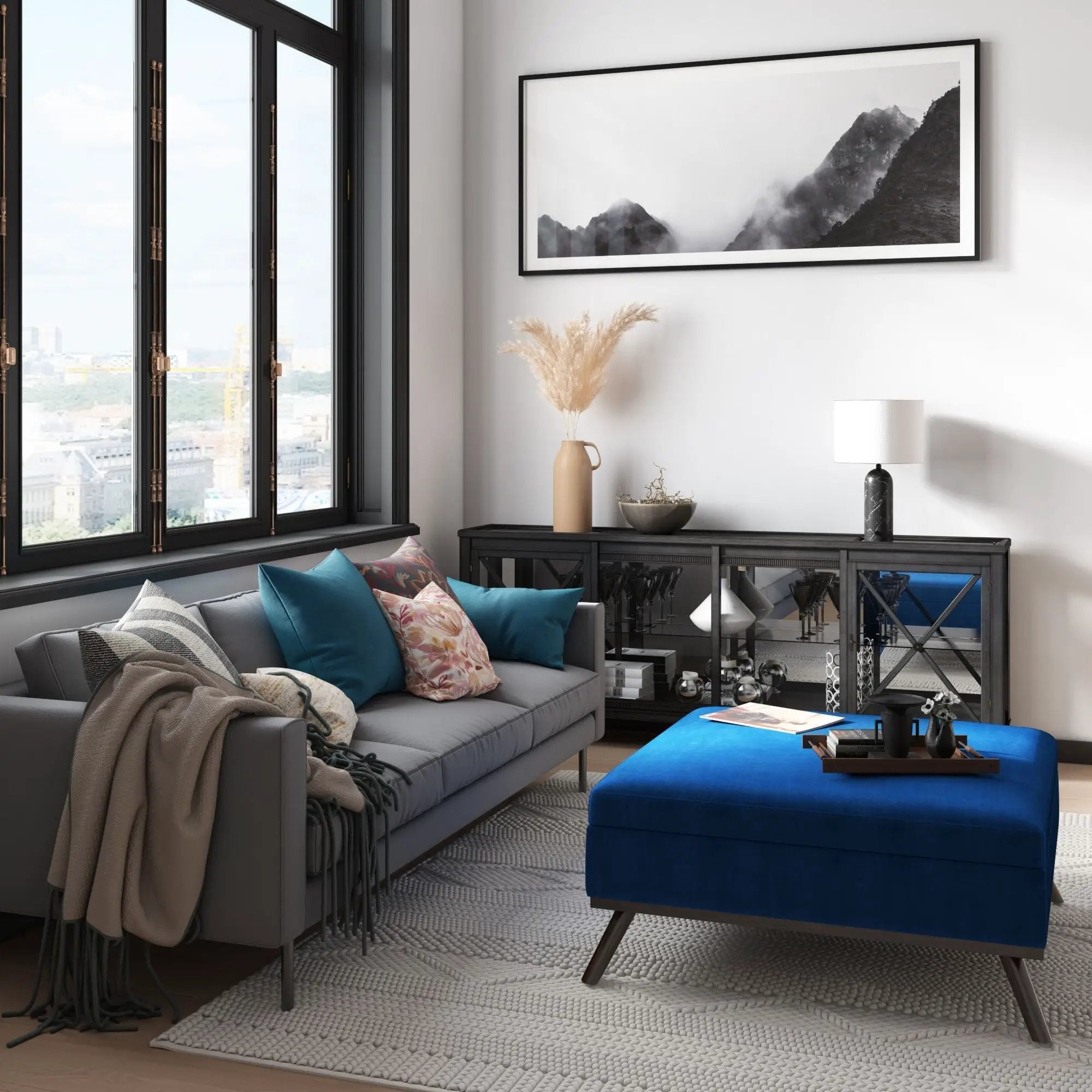 Owen - Multifunctional Square Coffee Table Storage Ottoman by HouseOfZazla