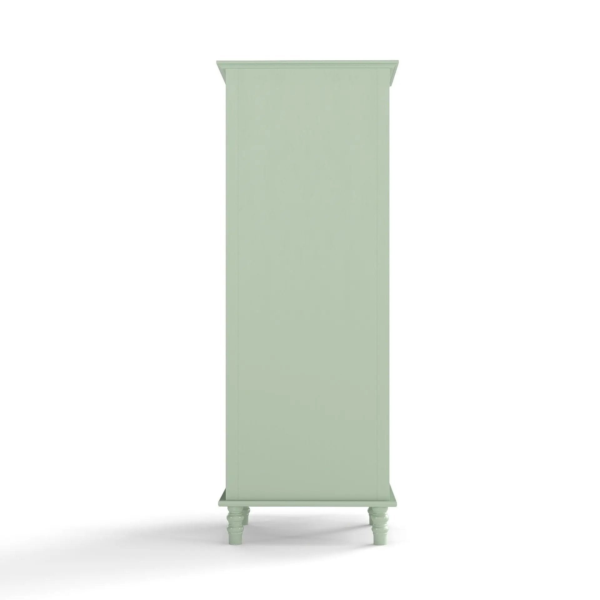 Minimalism Buffet Cabinet With Glass Doors And Double Drawer