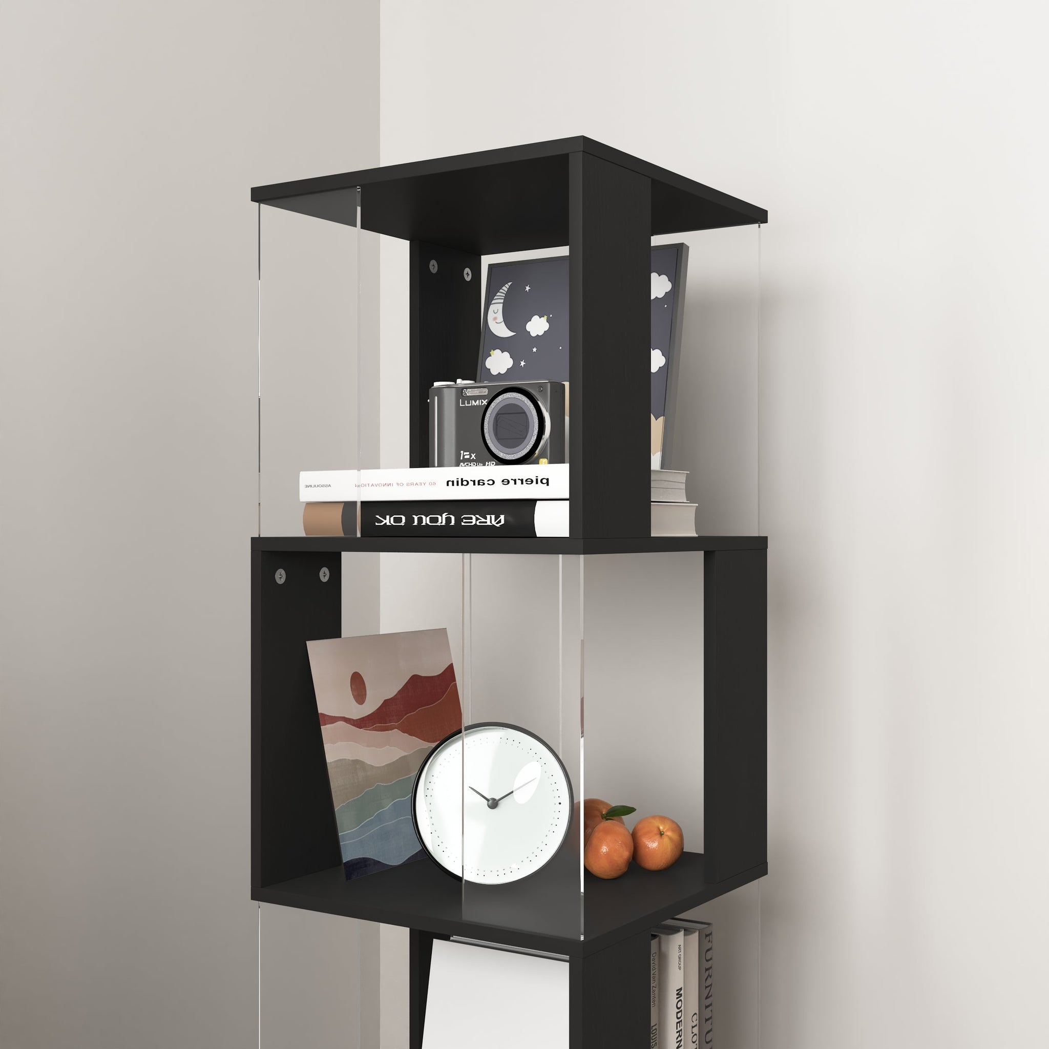 360° Rotating Bookshelf with Acrylic Plate by HouseOfZazla