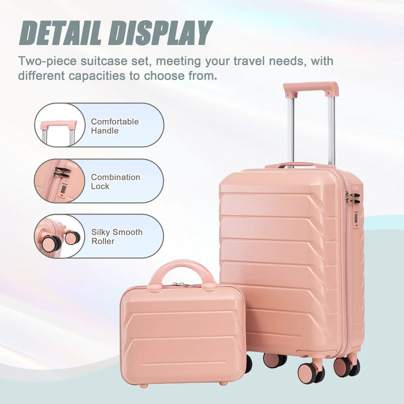 2-Piece ABS Spinner Wheel Luggage Set with Combination Lock by HouseOfZazla
