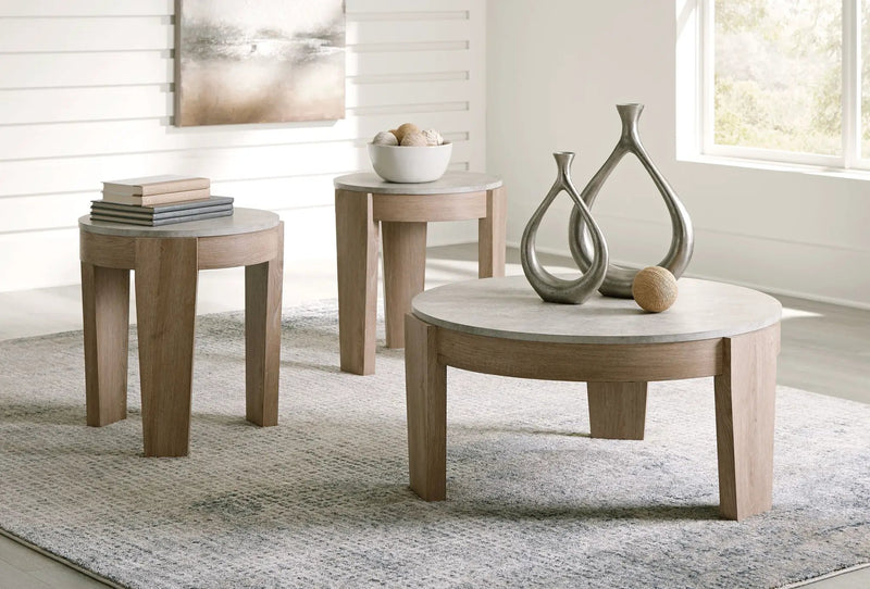 Guystone - Occasional Table Set (Set of 3) - Light Brown by Unique Piece Furniture