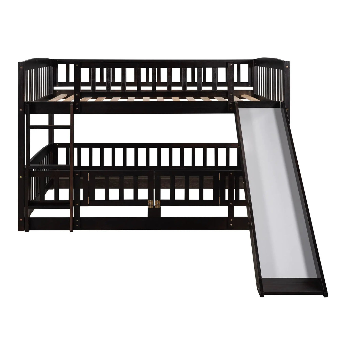Low Bunk Bed With Slide, Fence And Ladder by Unique Piece Furniture
