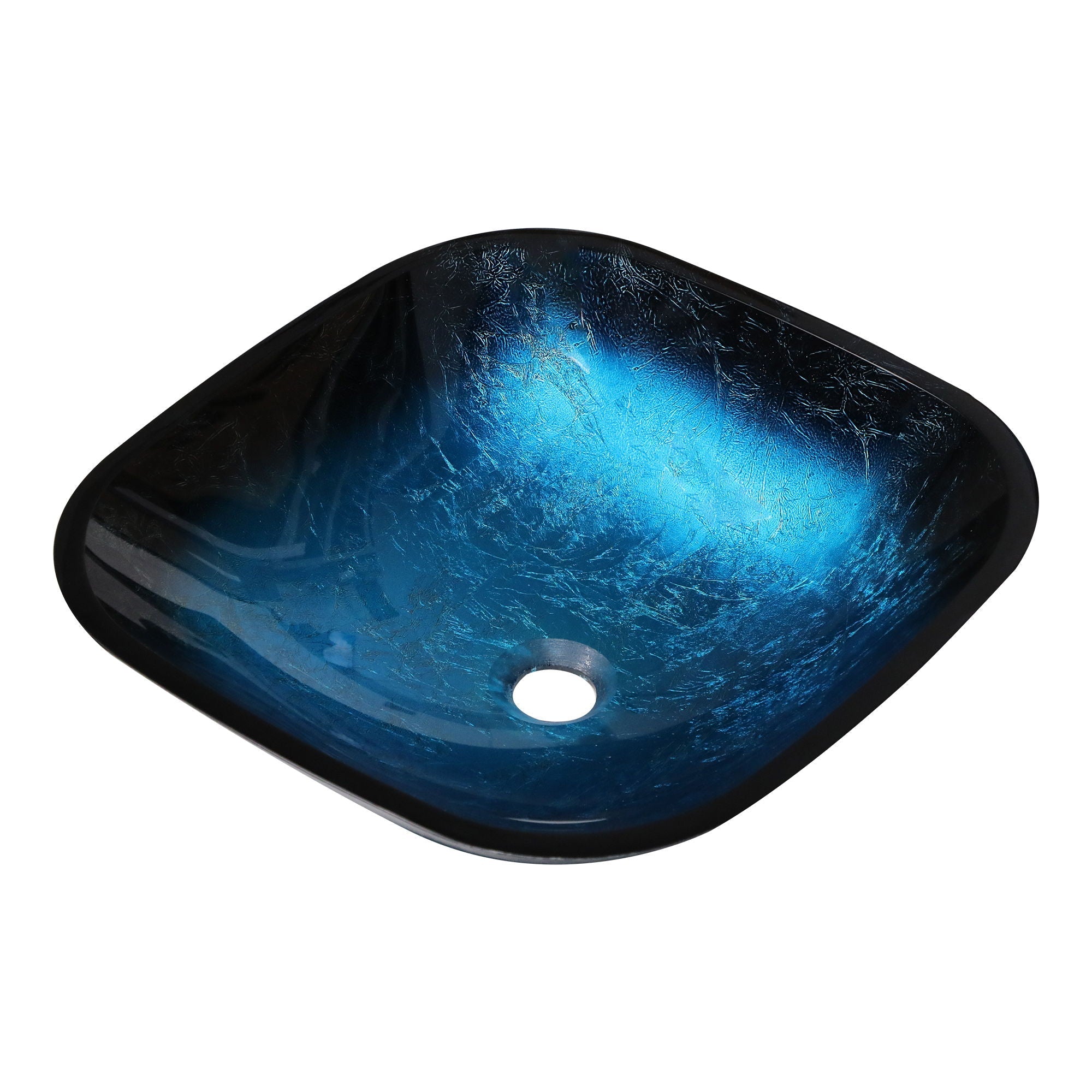 Artistic Vessel Sink With Faucet And Pop Up Drain - Blue by HouseOfZazla