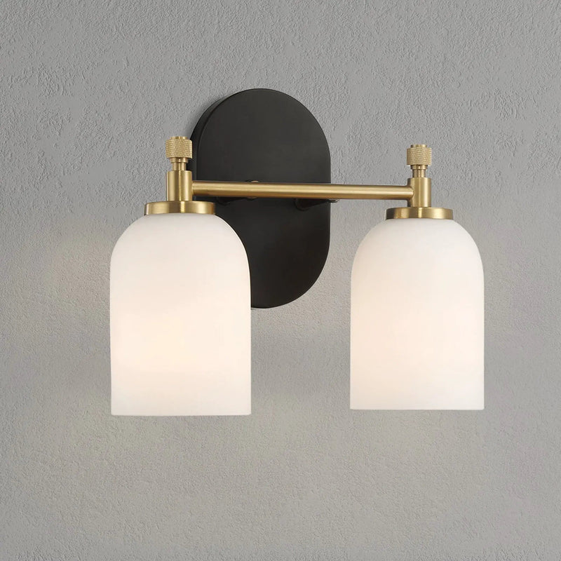 Vortex - 2 Lights Vanity In Style For Over Bathroom Mirror Wall Sconce - Black / Gold / White by Unique Piece Furniture