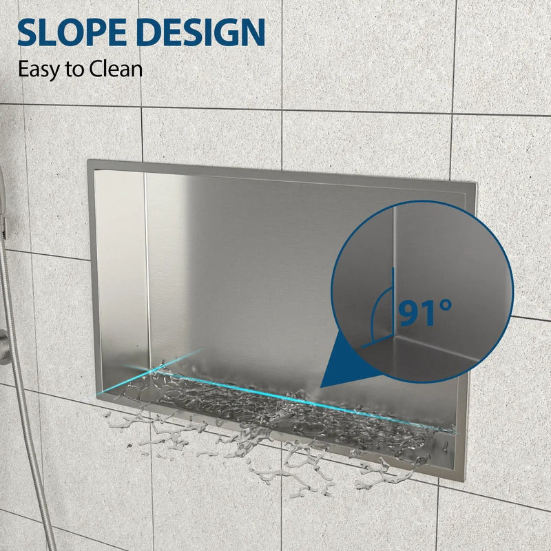 Stainless Steel Shower Niche With Seamless Design For Bathroom Storage by HouseOfZazla