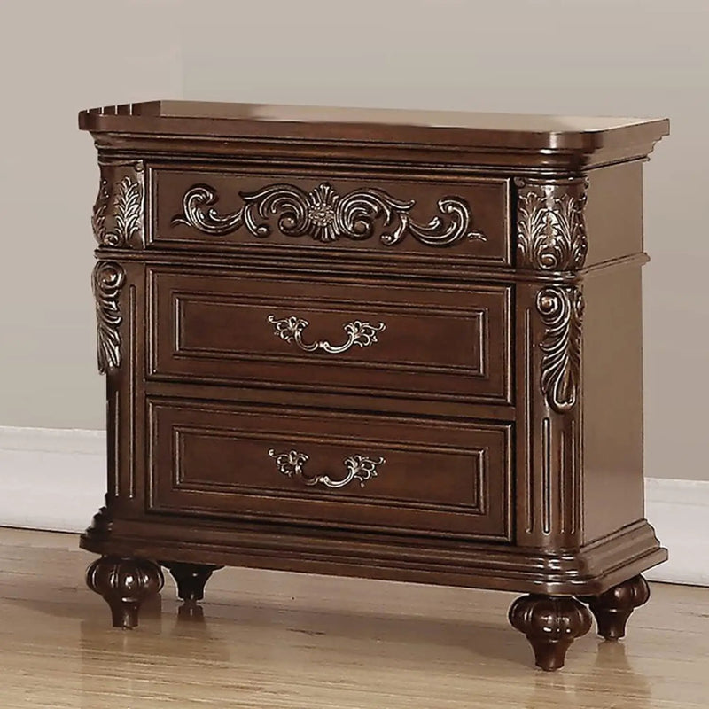 3 Piece Bedroom Set, Majestic Formal Bed With 2 Nightstands by HouseOfZazla