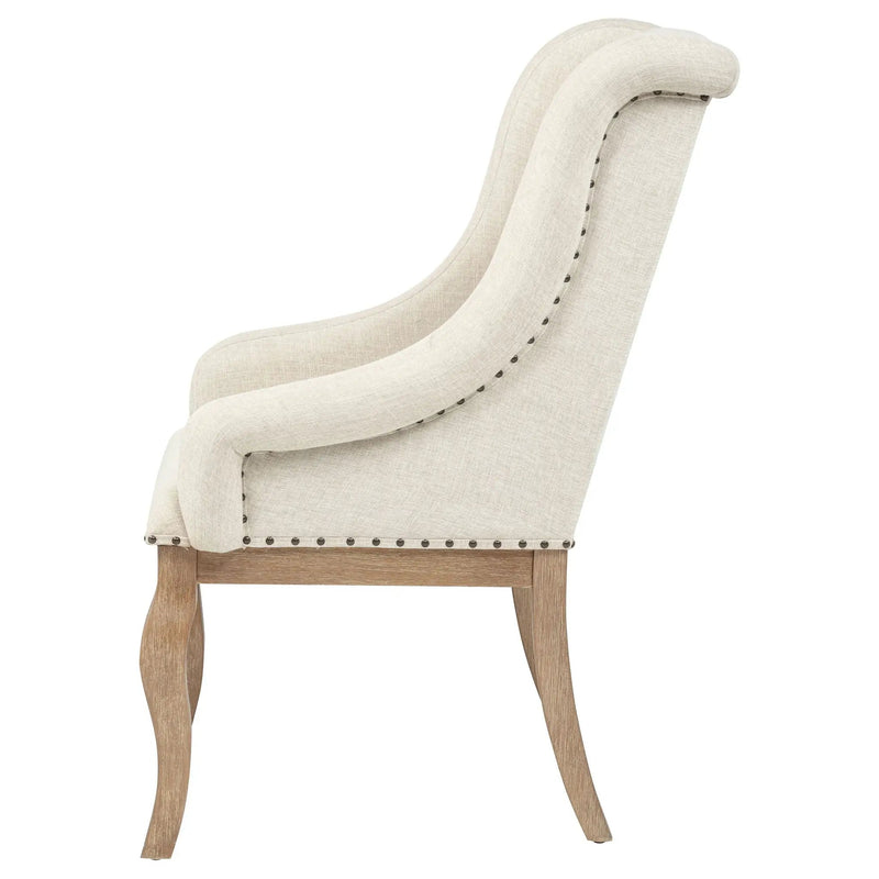 Brockway Upholstered Arm Chair Barley Brown (Set of 2) by Unique Piece Furniture