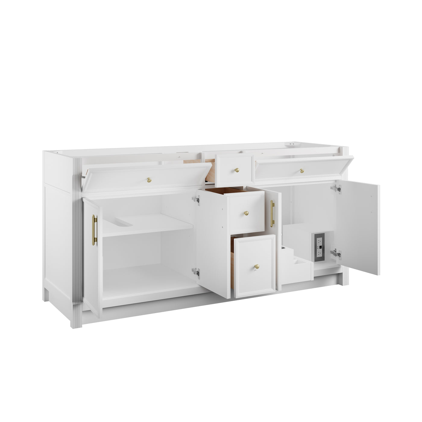 James Martin Bellshire 72" Double Bathroom Vanity, Bright White, view 20