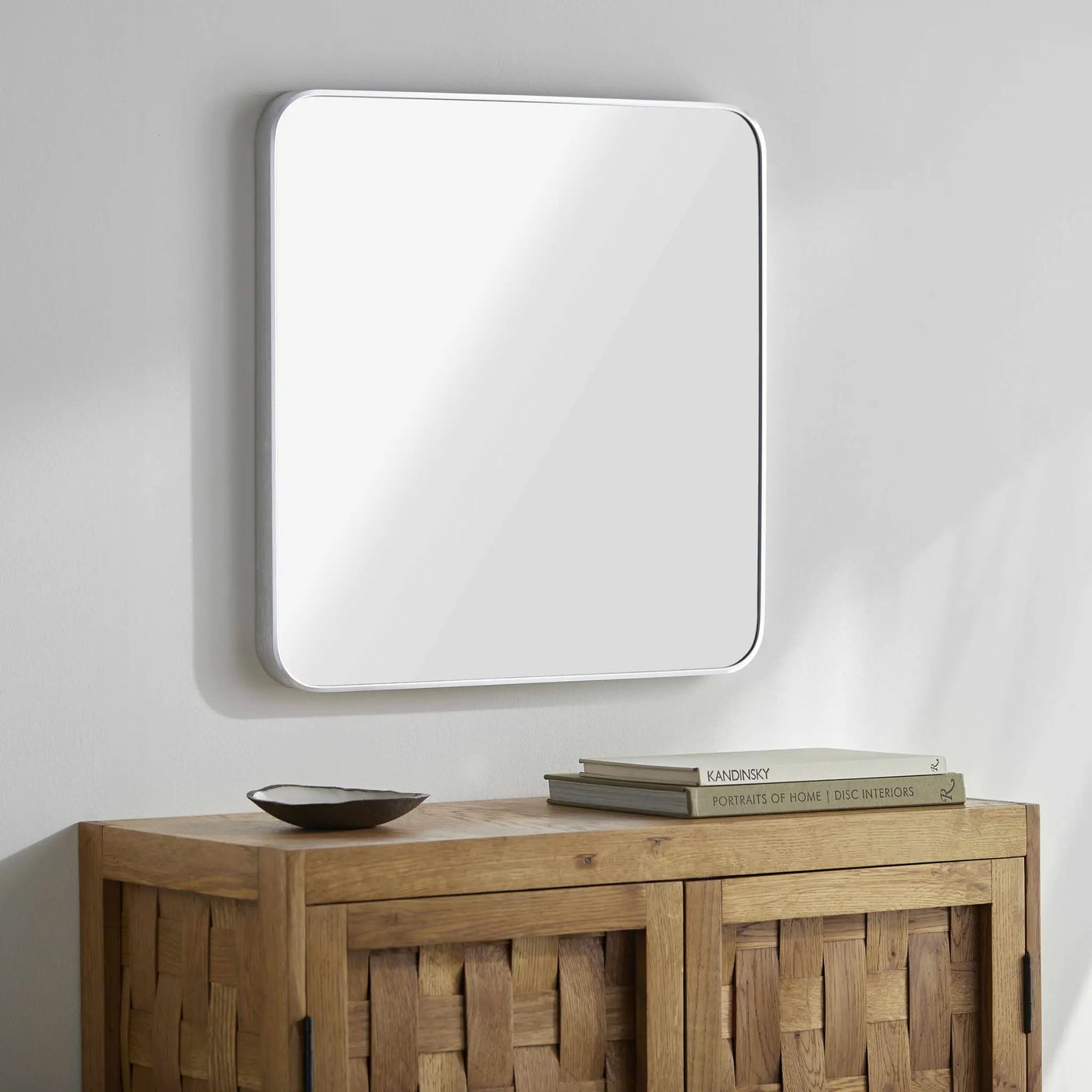 Ockenfels Modern Arched Silver Gray Wall Mirror by Boutique Rugs