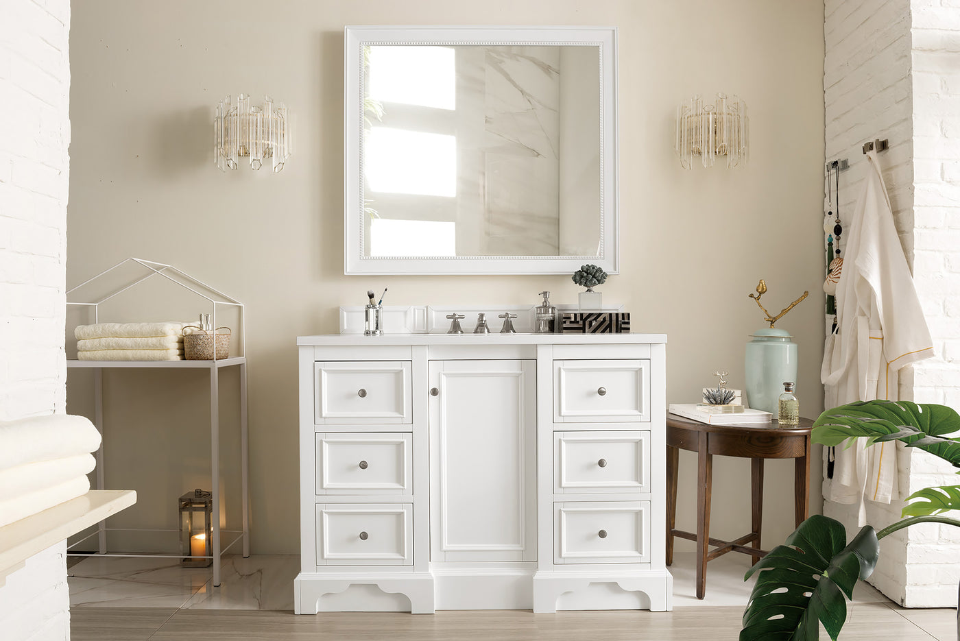 James Martin De Soto 48" Single Bathroom Vanity, Bright White, view 28