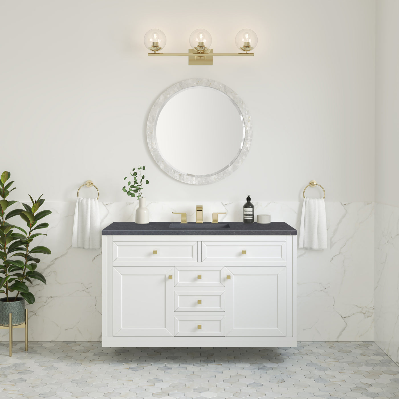 James Martin Chicago 48" Single Bathroom Vanity, Glossy White, view 39