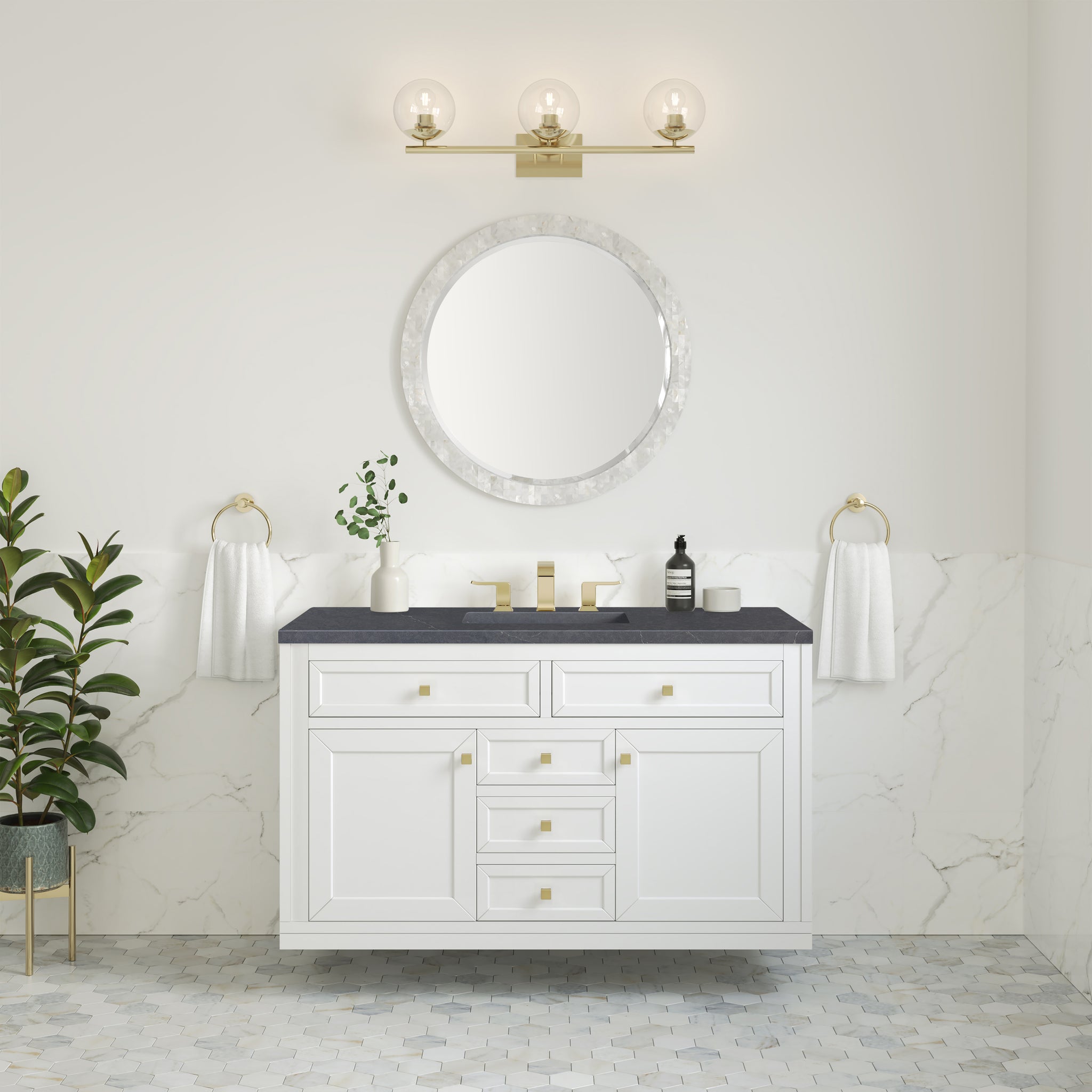 James Martin Chicago 48" Single Bathroom Vanity, Glossy White, view 39