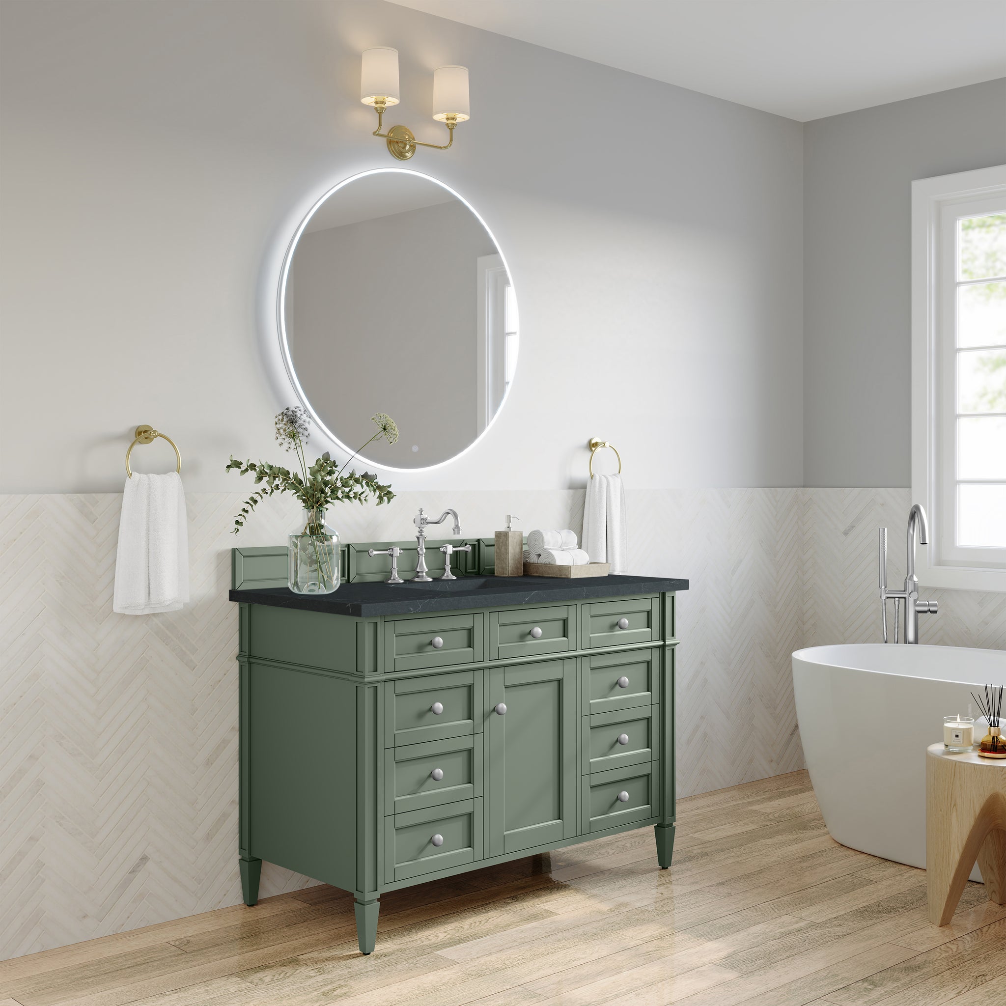 James Martin Brittany 48" Single Bathroom Vanity, Smokey Celadon, view 25