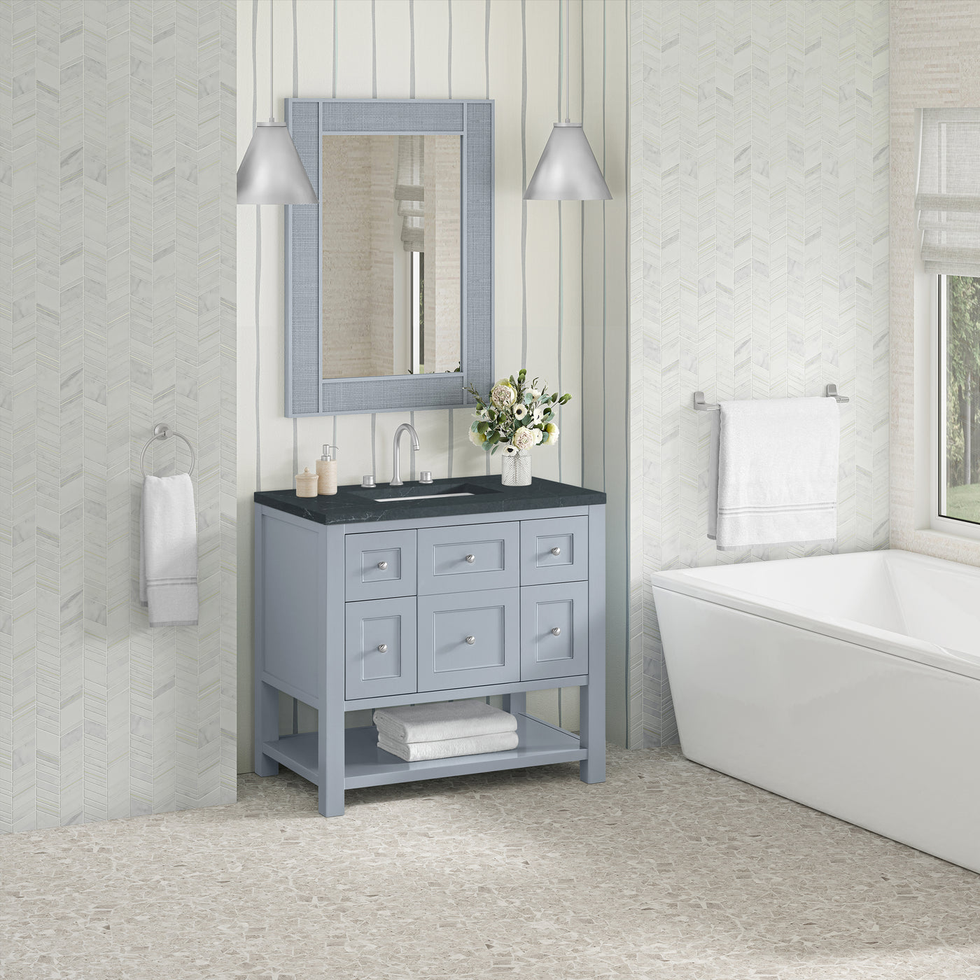 James Martin Breckenridge 36" Single Bathroom Vanity, Serenity Blue, view 36