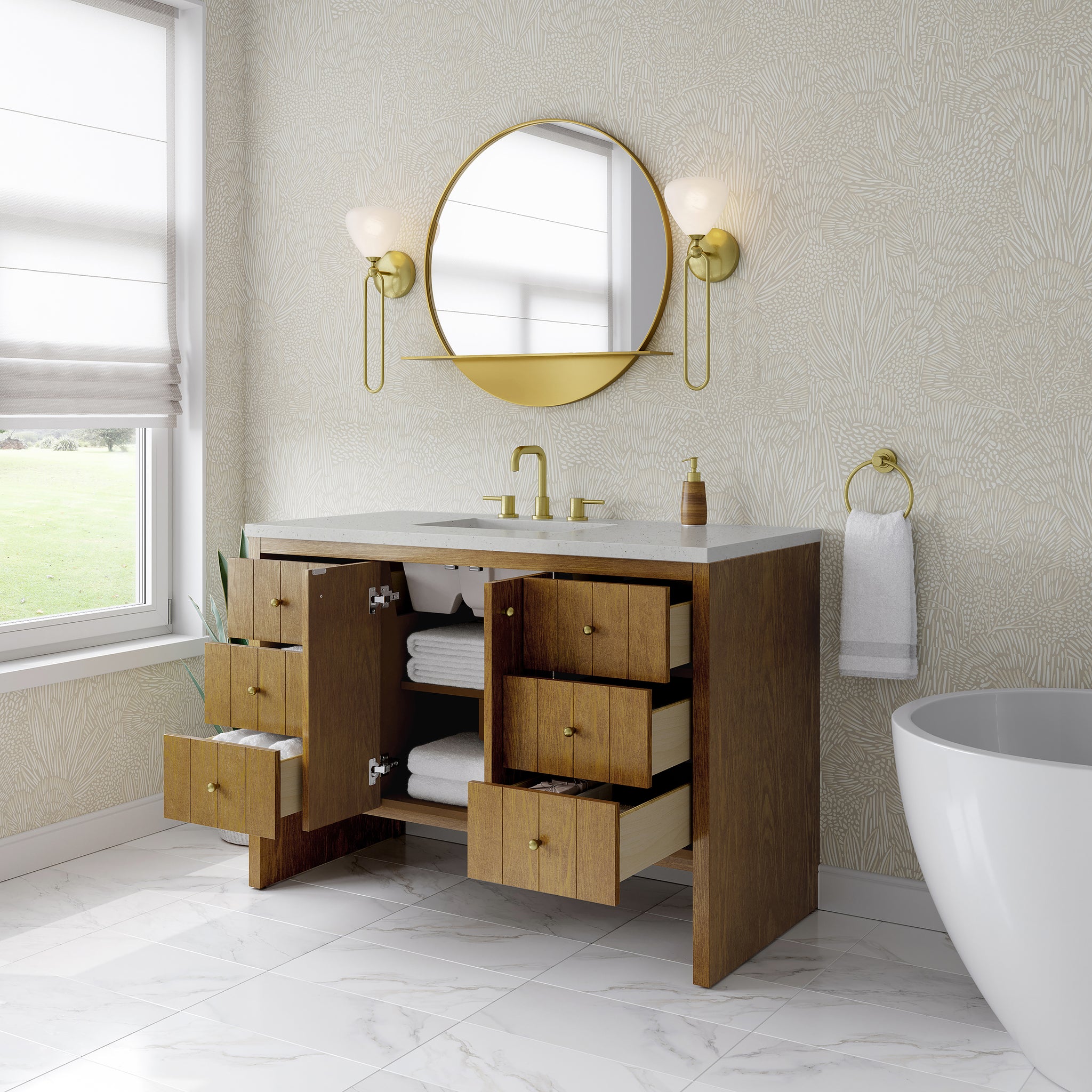 James Martin Hudson 48" Single Bathroom Vanity, Honey Oak, view 33